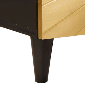Schwarz-goldener Seitenschrank mit Stauraum