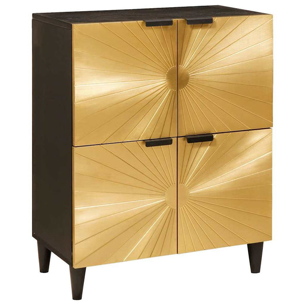 Schwarz-goldener Seitenschrank mit Stauraum