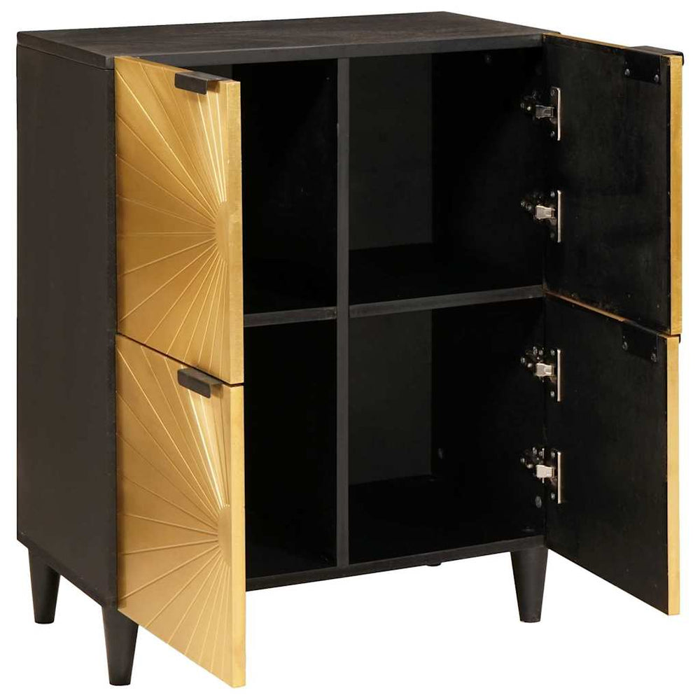 Schwarz-goldener Seitenschrank mit Stauraum