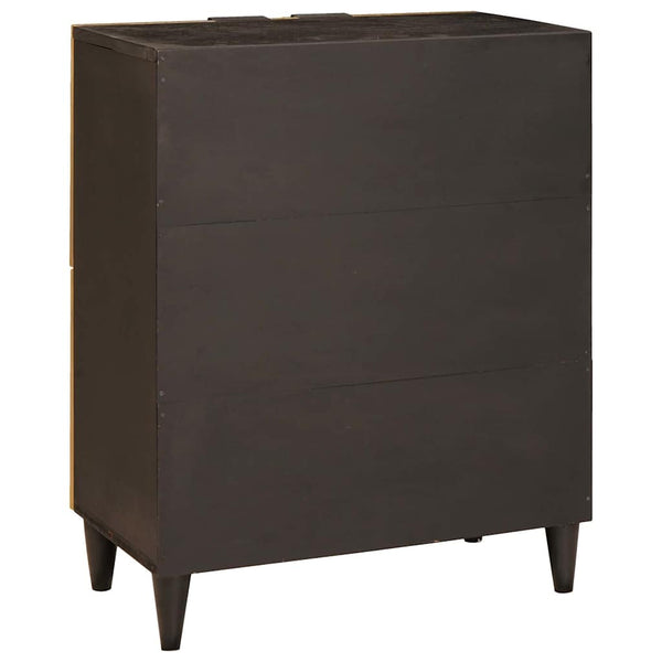 Schwarz-goldener Seitenschrank mit Stauraum