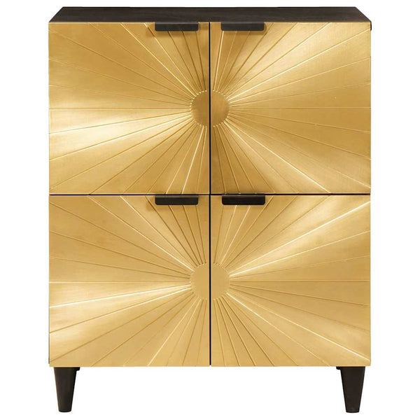 Schwarz-goldener Seitenschrank mit Stauraum