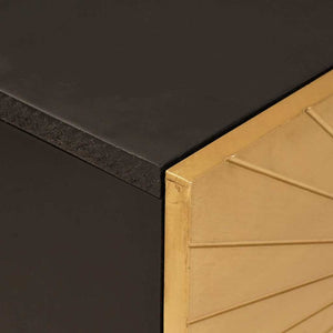 Schwarzer Seitenschrank mit Regal
