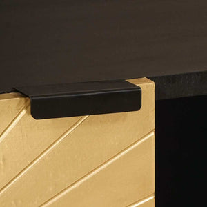 Schwarzer Seitenschrank mit Regal