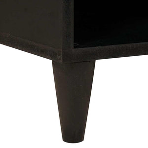 Schwarzer Seitenschrank mit Regal