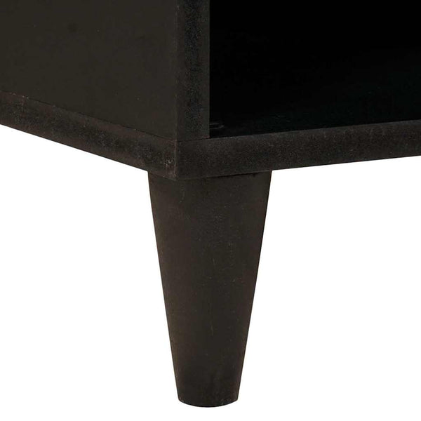 Schwarzer Seitenschrank mit Regal