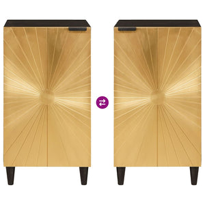 Schwarzer Seitenschrank mit Regal