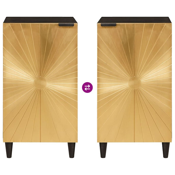 Schwarzer Seitenschrank mit Regal