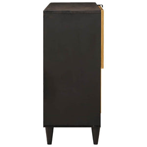Schwarzer Seitenschrank mit Regal