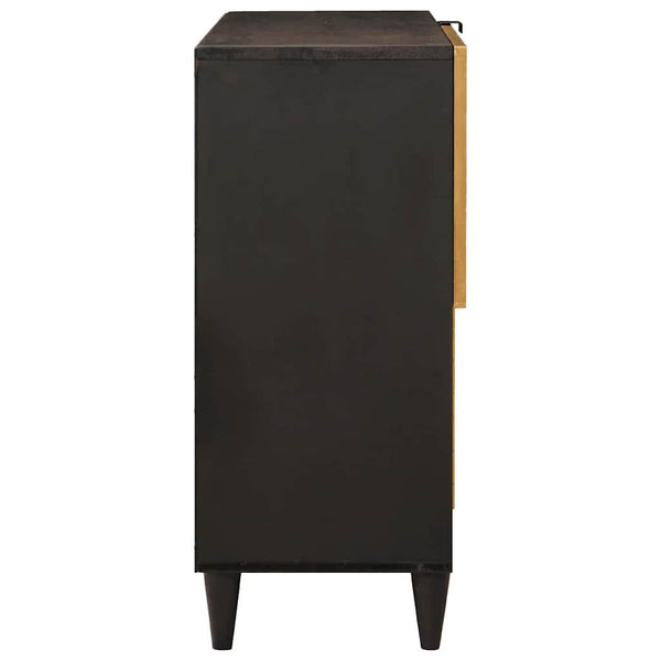Schwarzer Seitenschrank mit Regal