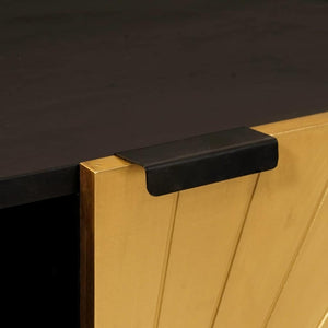 Schwarzer & Goldener Seitenschrank mit Regal