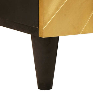 Schwarzer & Goldener Seitenschrank mit Regal