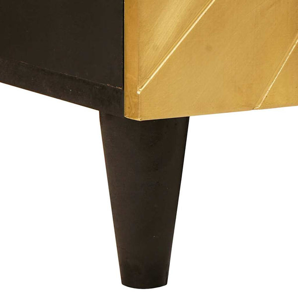 Schwarzer & Goldener Seitenschrank mit Regal