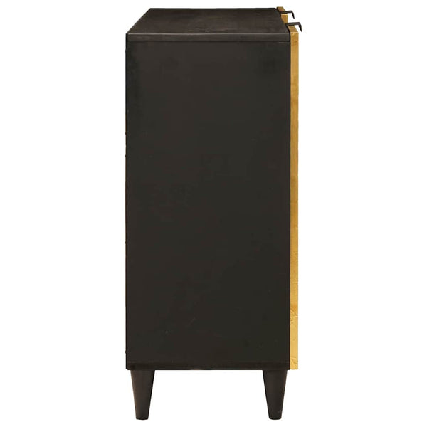 Schwarzer & Goldener Seitenschrank mit Regal