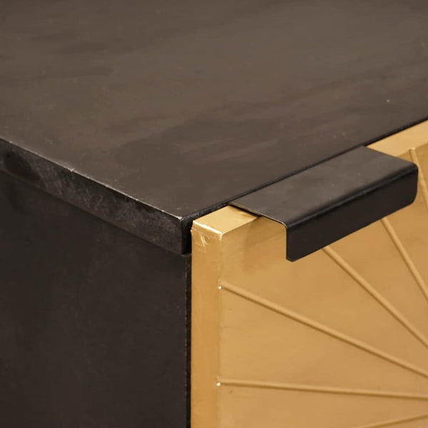Schwarzer & Goldener Seitenschrank mit Stauraum