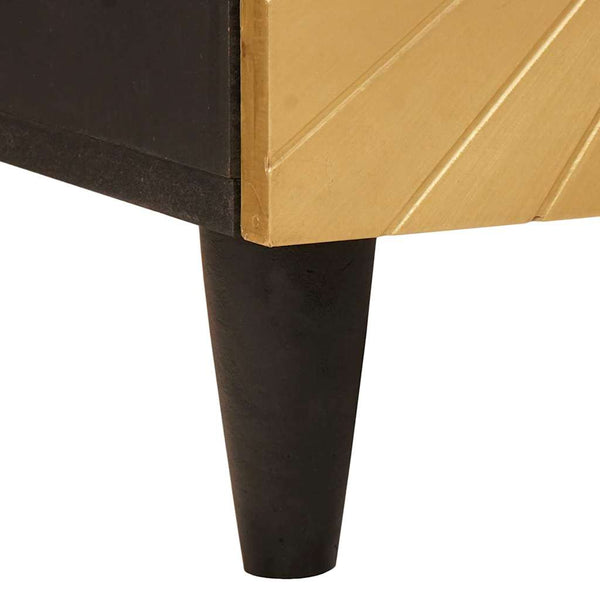Schwarzer & Goldener Seitenschrank mit Stauraum