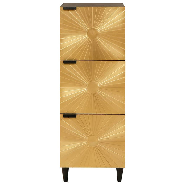 Schwarzer & Goldener Seitenschrank mit Stauraum