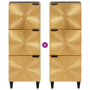 Schwarzer & Goldener Seitenschrank mit Stauraum