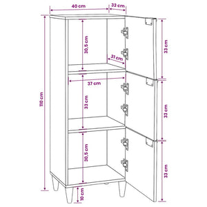 Schwarzer & Goldener Seitenschrank mit Stauraum