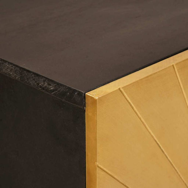 Schwarzer & Goldener Seitenschrank 60x33,5x100 cm