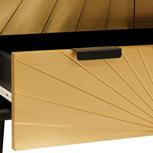 Schwarzer & Goldener Seitenschrank 60x33,5x100 cm
