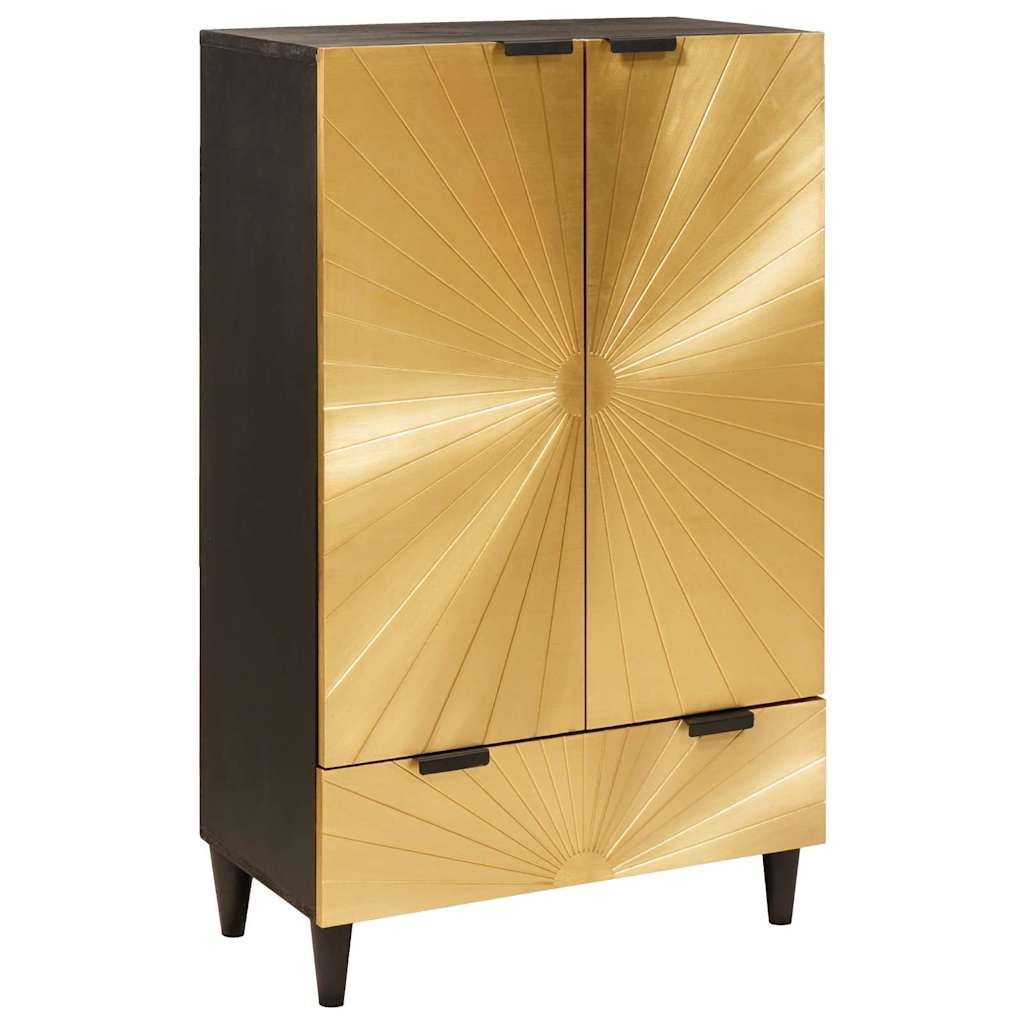Schwarzer & Goldener Seitenschrank 60x33,5x100 cm