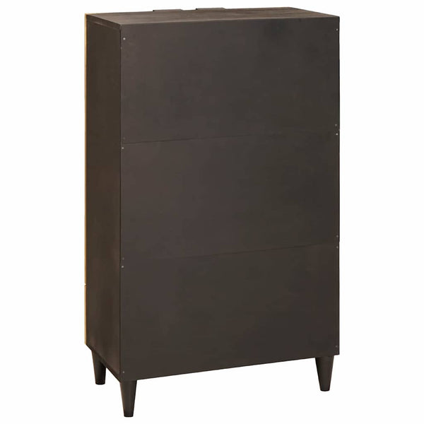 Schwarzer & Goldener Seitenschrank 60x33,5x100 cm