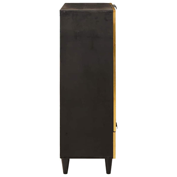 Schwarzer & Goldener Seitenschrank 60x33,5x100 cm