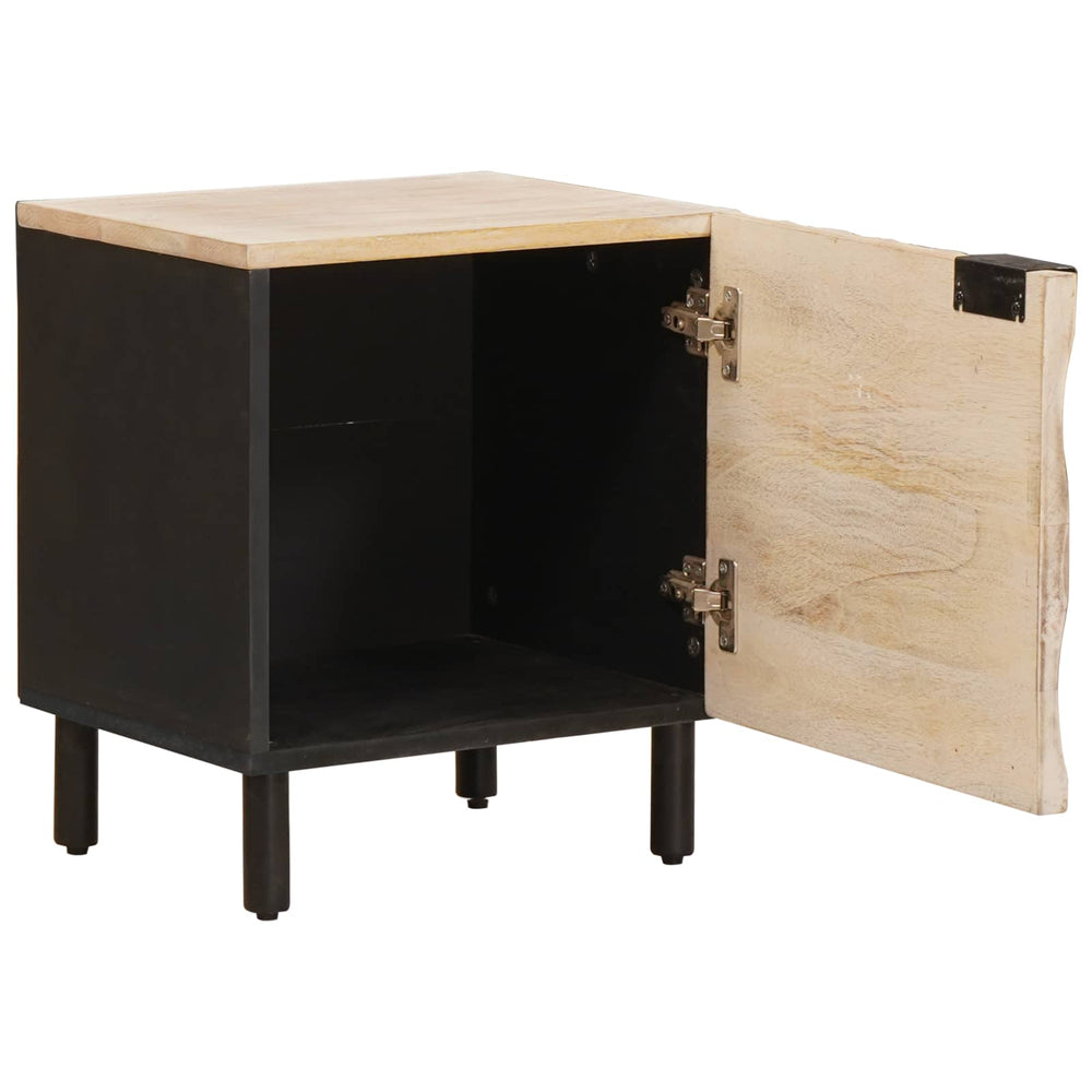 vidaXL Nightstand White 40 x 33 x 46 cm Solid Mango Wood