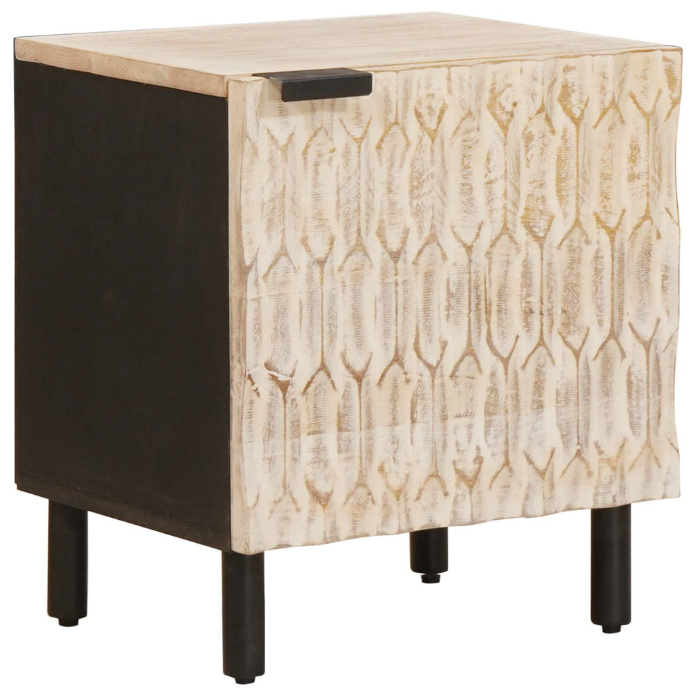 vidaXL Bedside Table 2 pcs White 40 x 33 x 46 cm Solid Mango Wood
