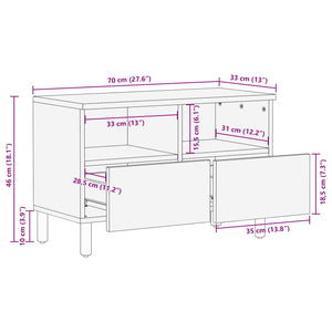 TV-Schrank, Weiß gewaschen, 70 cm