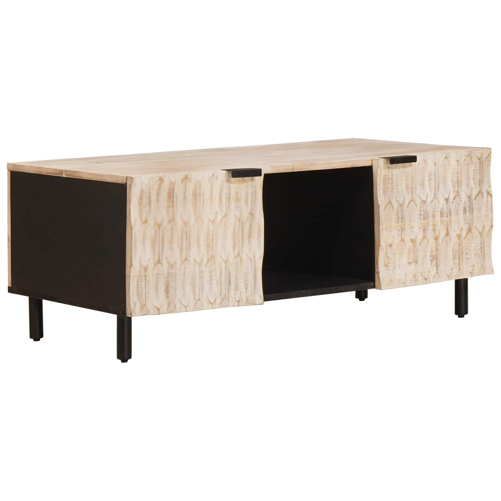 Weißer Couchtisch Mango Massivholz 100cm
