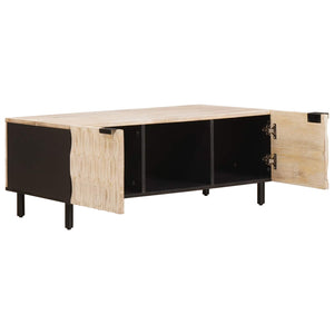 Weißer Couchtisch Mango Massivholz 100cm