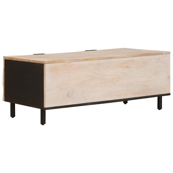 Weißer Couchtisch Mango Massivholz 100cm