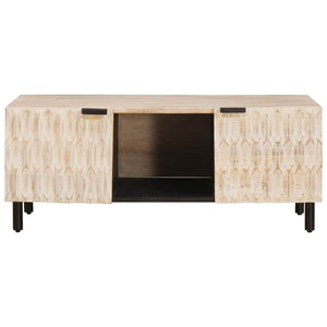 Weißer Couchtisch Mango Massivholz 100cm