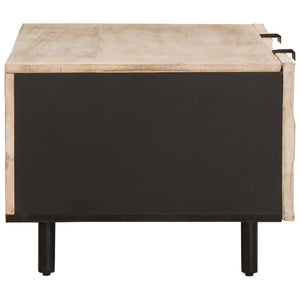Weißer Couchtisch Mango Massivholz 100cm