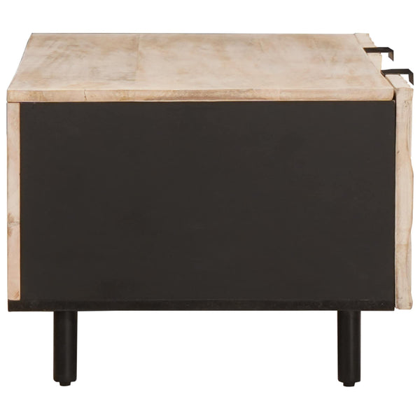 Weißer Couchtisch Mango Massivholz 100cm