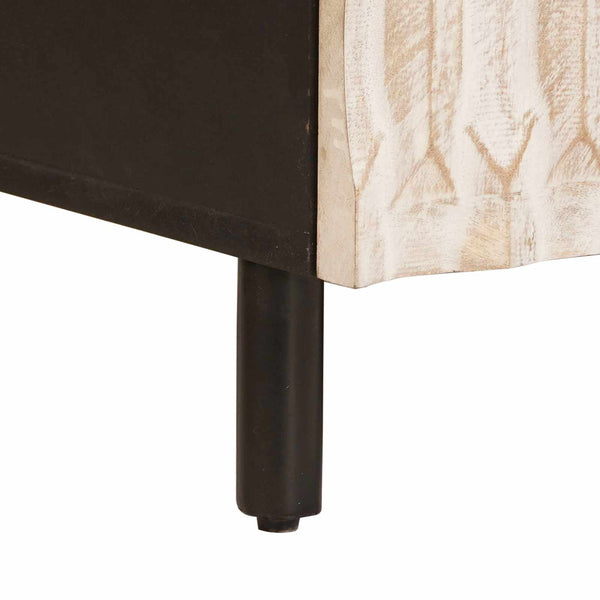 Couchtisch Weiß Massivholz Mango 80x54 cm