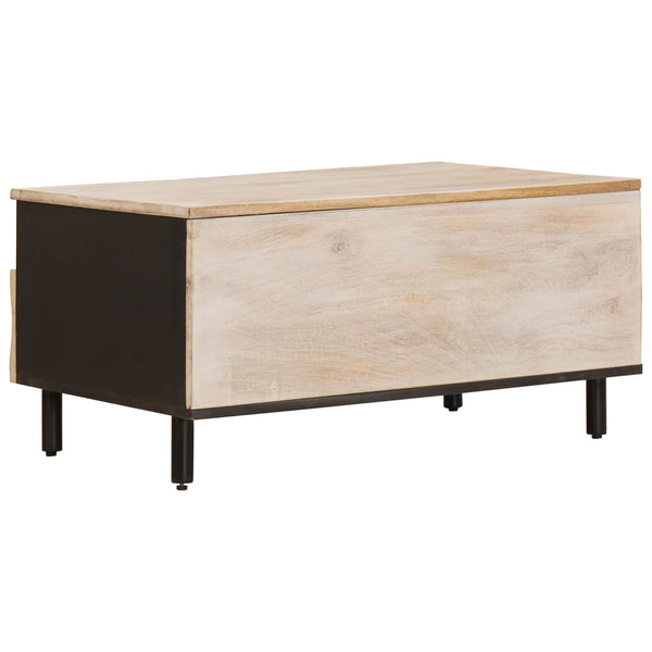 Couchtisch Weiß Massivholz Mango 80x54 cm