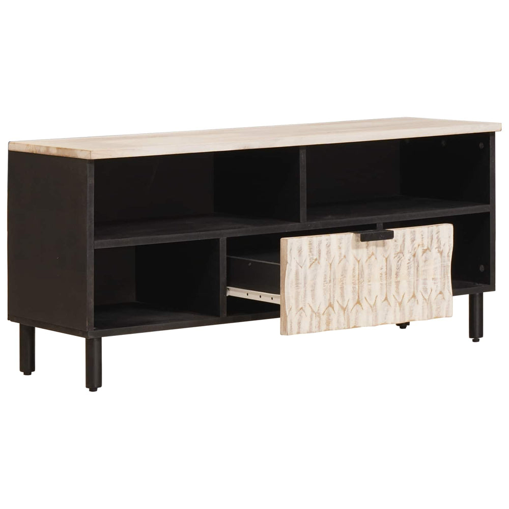 vidaXL Meuble TV avec finition blanchie 100 x 33 x 46 cm