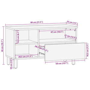 TV-Schrank, Weiß gewaschen, 80 cm