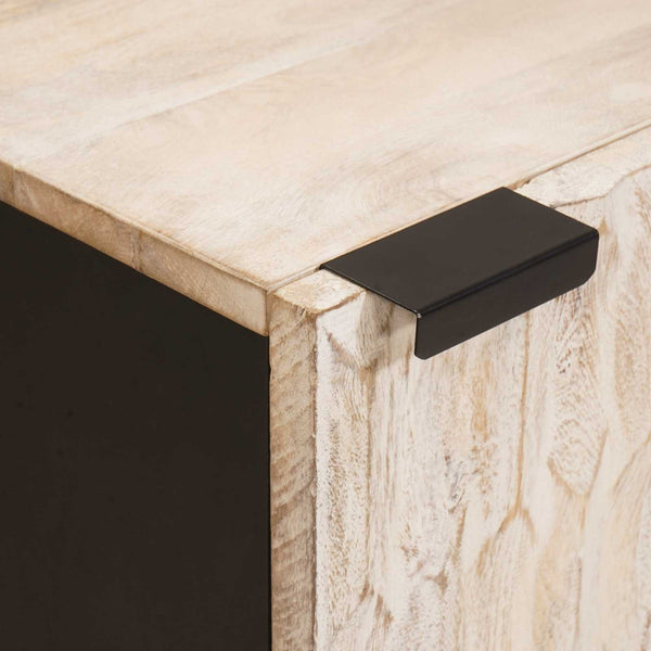Badschrank Weiß Mango Massivholz 38x33x58cm