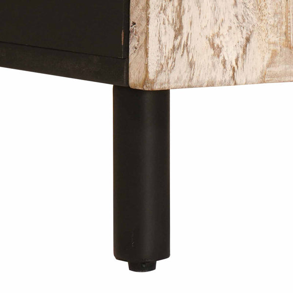 Badschrank Weiß Mango Massivholz 38x33x58cm