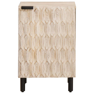 Badschrank Weiß Mango Massivholz 38x33x58cm