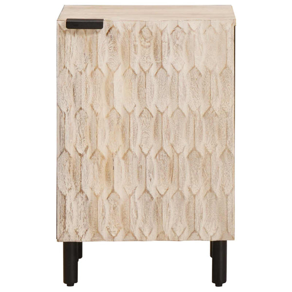 Badschrank Weiß Mango Massivholz 38x33x58cm