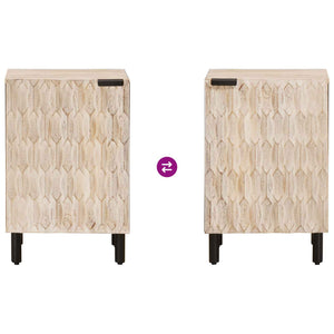 Badschrank Weiß Mango Massivholz 38x33x58cm