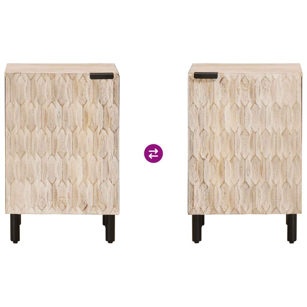 Badschrank Weiß Mango Massivholz 38x33x58cm