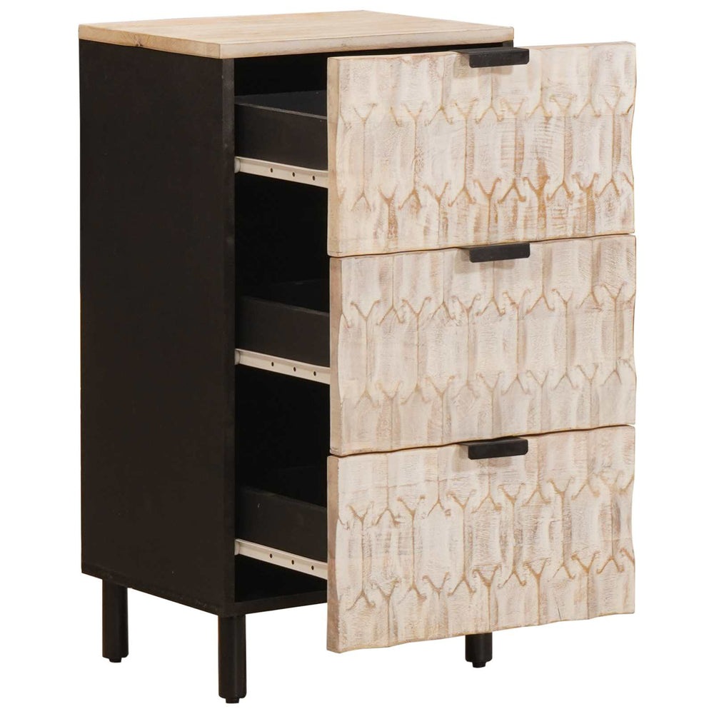 vidaXL Sideboard White Washed Finish 40 x 33 x 75 cm