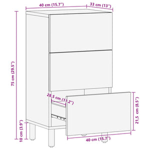 Sideboard Weiß Gewaschen 40x33x75 cm