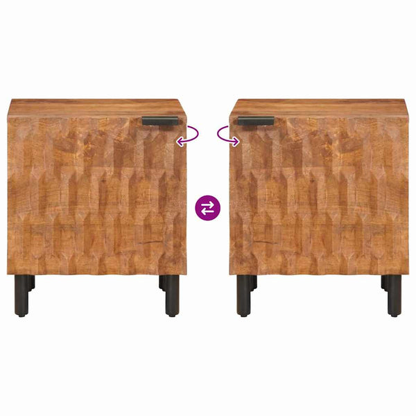 Nachttisch Braun Mango Massivholz 40x33x46 cm