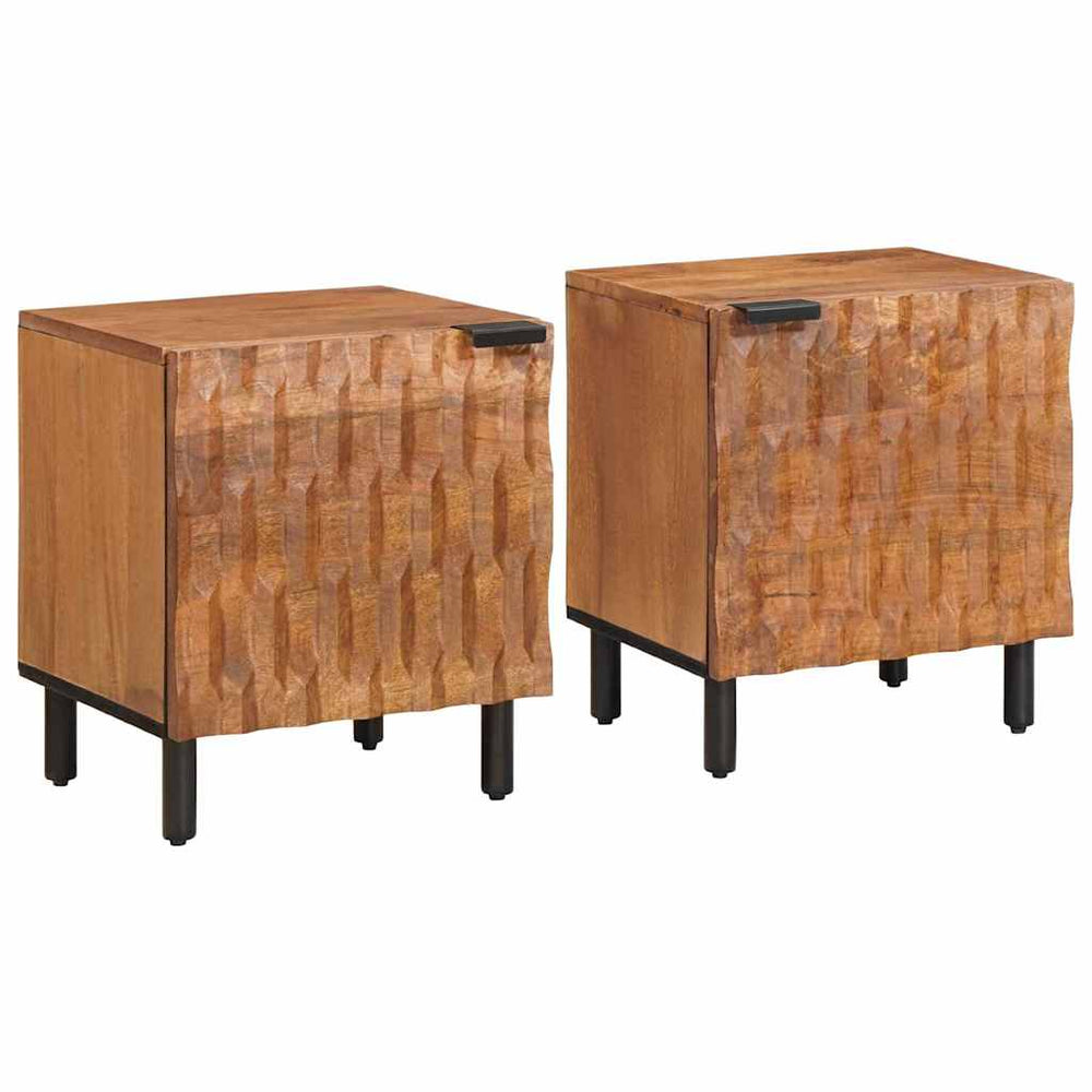 vidaXL Nightstand 2 pcs Brown 40 x 33 x 46 cm Solid Mango Wood